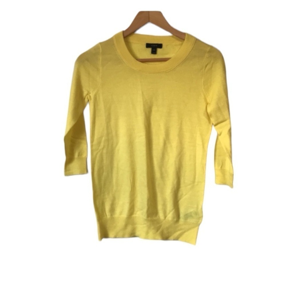 NWOT J. Crew Merino wool Tippi sweater bright yellow size XXS